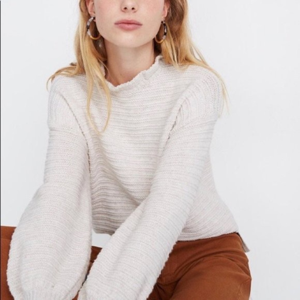 Worn Once! Madewell Ruffle Neck Sweater